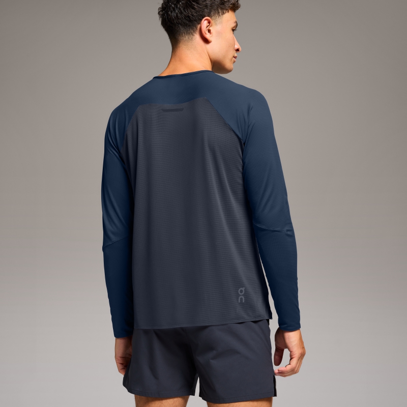 T-Shirt On Performance Long-T Bleu Bleu Marine  Homme  | YVU-4696274