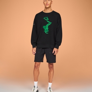 Sweatshirt On Graphic Club Crew Noir Menthe  Homme  | WTR-0592107