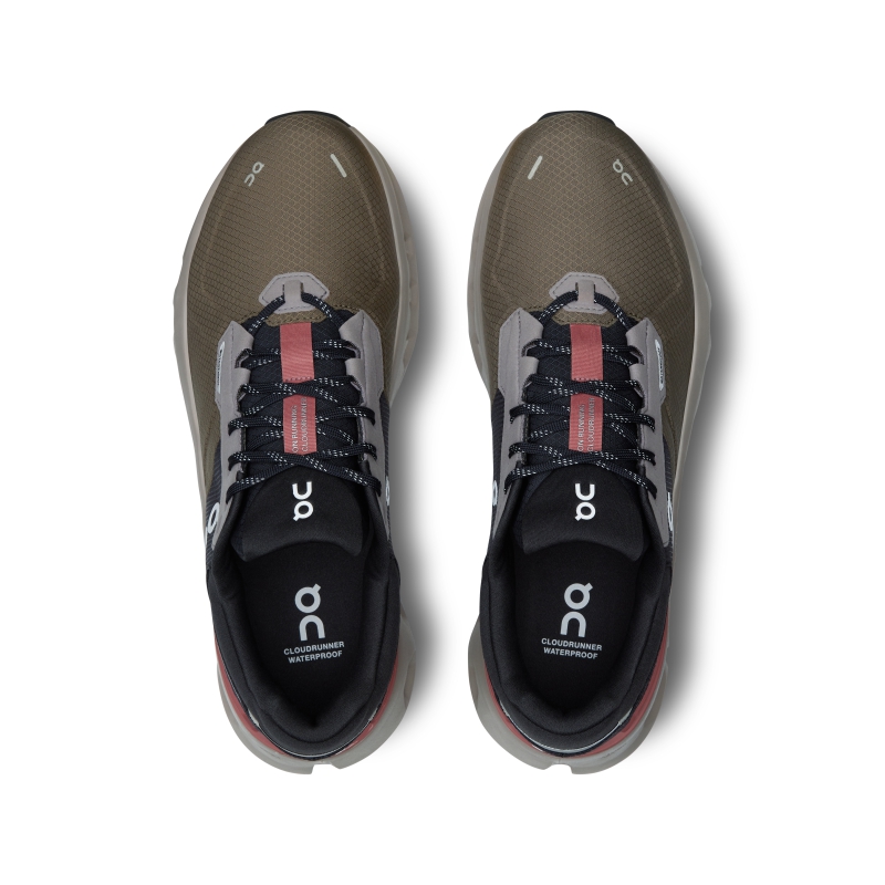 Chaussures Running Route On Cloudrunner 2 Waterproof Vert Olive  Homme  | ERT-6351878