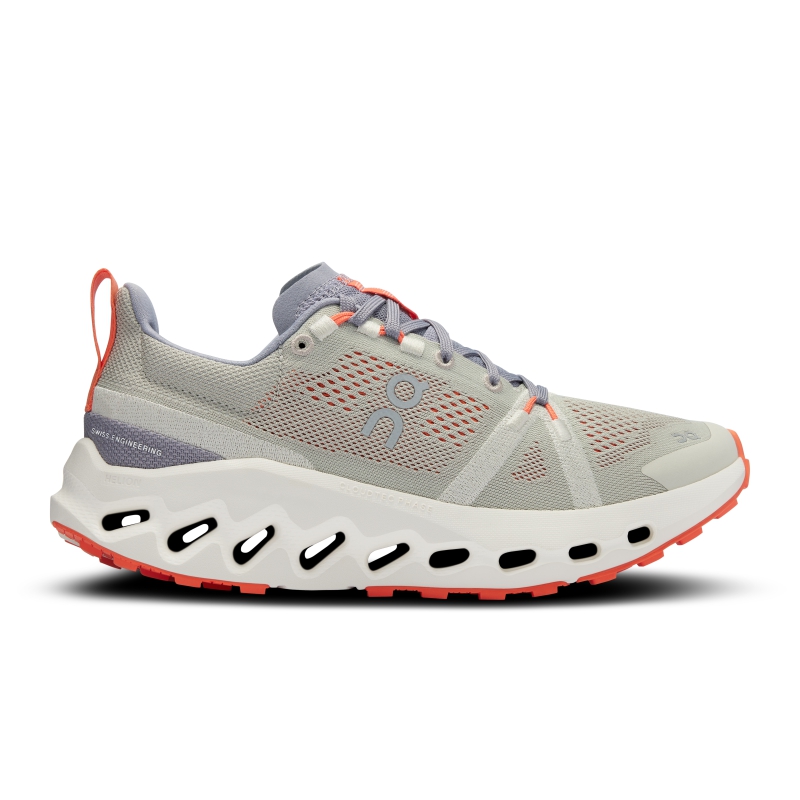 Chaussure Trail Running On Cloudsurfer  Kaki Blanche  Femme | JPN-0331751