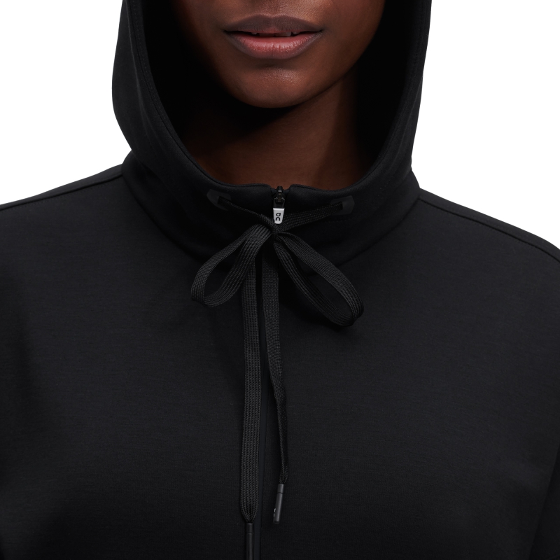 Sweat a Capuche On Zipped  Noir  Femme | DZW-4549381