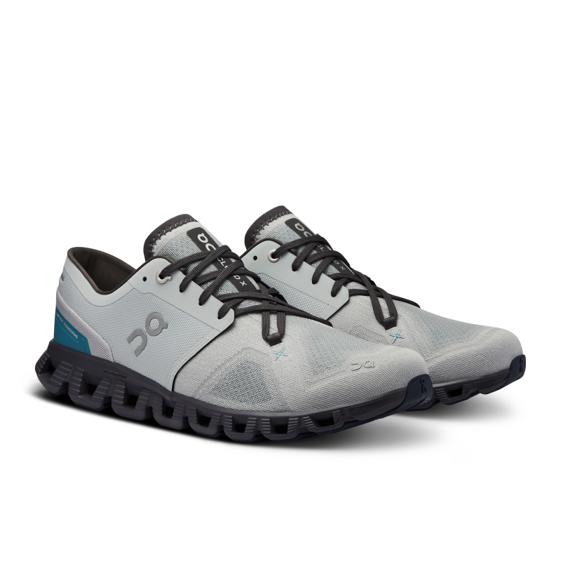 Chaussures Running Route On Cloud X 3 Glacier  Iron  Homme  | TRE-7121095